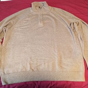 Banana Republic Beige Zip Crew Neck Sweater